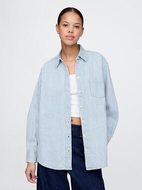 GAP Big Shirt - Denim (Railroad Stripe)